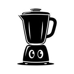 Adorable blender cartoon character silhouette, vector art