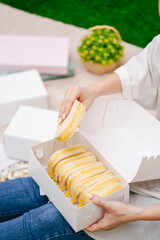 steamed bread or bun filled with srikaya jam