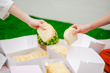 steamed bread or bun filled with srikaya jam