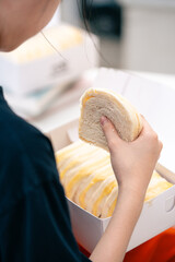 steamed bread or bun filled with srikaya jam