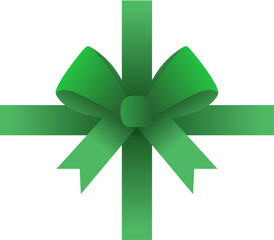 Lazo verde sobre fondo blanco