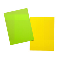 Fototapeta premium Two Vibrant Paper Sheets – Minimalist Contrast of Lime Green and Bright Yellow