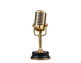 Golden Vintage Microphone on Stand