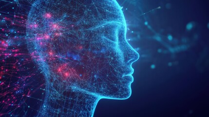 Machine learning intelligence system visualizing AI.