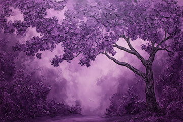 purple tree in the forest