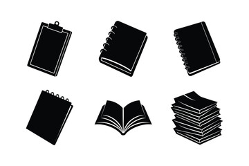 Paper and Books vector silhouette bundle