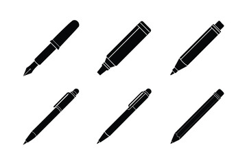 Writing Tools vector silhouette bundle