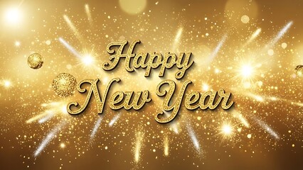 “Happy New Year 2026 celebratory background featuring a futuristic AI-inspired digital glow design, neon lights, modern abstract shapes, festive atmosphere, high-resolution creative artwork suitable f