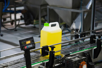 Liquid, pouring, detergent bottle