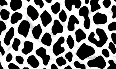 Fototapeta premium black and white leopard print pattern on the ground, flat illustration style, vector graphics, simple lines, minimalism, no shadows, white background, high resolution