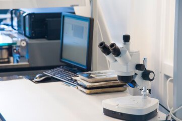 Microscope at laboratory