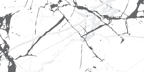 Elegant White Marble Texture with Dark Veins and Cracks.