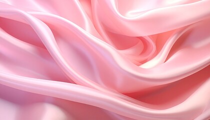 Fototapeta premium Elegant soft pink silk fabric background with gentle waves.