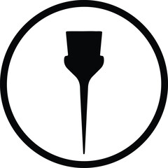 Illustration Hair dye brush applicator in circle silhouette vector