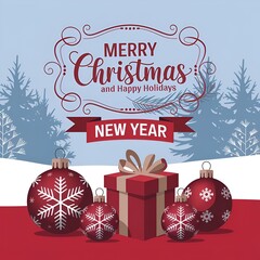 christmas background with christmas tree.