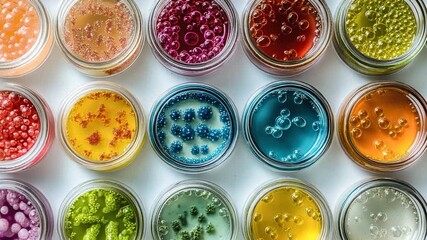 A close-up shot of variously colored beads, ideal for use in advertising jewelry or crafting