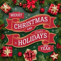 christmas background with christmas tree.