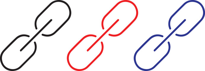 chain, paper clip, office supplies, simple shapes, minimalist, vector graphics, geometric shapes, primary colors chain vector icon