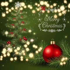 christmas background with christmas tree
