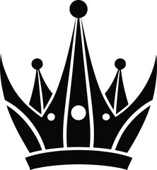 Stylized Black Crown Silhouette Icon
