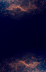 Abstract glowing magical bokeh particles flowing with copy-space