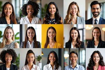 Creating a diverse avatar collage with business headshots from people of various backgrounds and ethnicities.