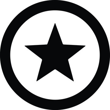 Illustration Star inside circle shape basic minimal style silhouette vector