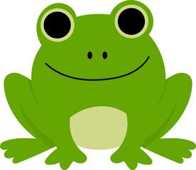 Happy Green Frog Cartoon Illustration for Kids