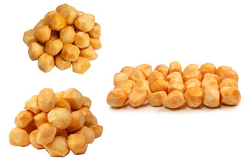 Piece of cheese isolated on white bacckground.