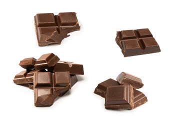 A chocolate bar isolated on white background.