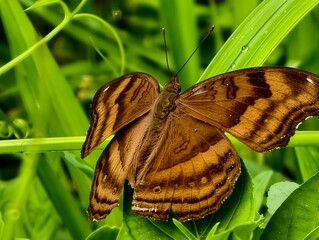 butterfly on green leaf