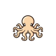 Stylized cartoon octopus with big eyes and a playful expression