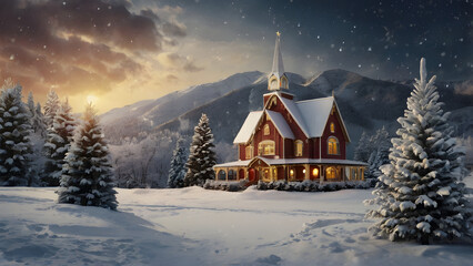 Fototapeta premium house in the snow