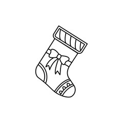 christmas sock icon, vector, christmas stocking scok 