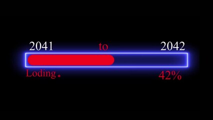 
loading bar animation. Simple loading bar 2041 to 2042 icon animation Loading bar and percentage Futuristic progress loading bar 0-100 percent .Simple loading bar icon animation on dark background 4k