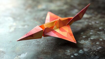 Origami Airplane - A Colorful Paper Creation Ready for Flight.