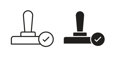 Approval stamp icons set. Simple set of vector illustrations