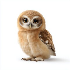 Obraz premium Cute owl portrait studio setting wildlife photography soft lighting close-up adorable animal