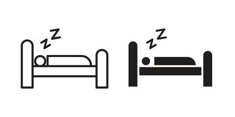Bedtime icons set. Simple set of vector illustrations