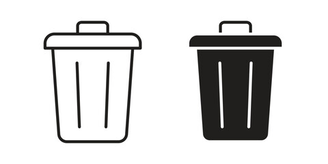 Bin icons set. Simple set of vector illustrations
