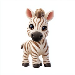 Fototapeta premium Playful zebra toy in a colorful setting cute animal figurine children's room whimsical design