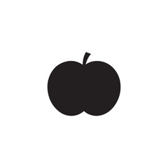 Minimalist Plum Silhouette Icon for Organic Food and Produce Branding