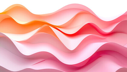 Obraz premium Abstract waves flow, orange and pink gradients creating a soft, undulating visual texture with depth