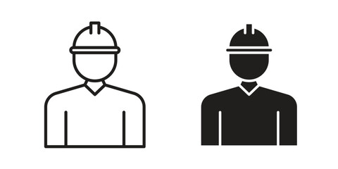 Construction worker icons set. Simple set of vector illustrations