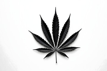 Single Cannabis Leaf Isolated on White Background