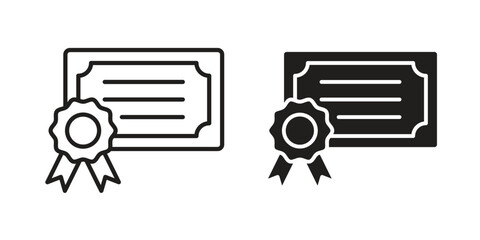 Diploma icons set. Simple set of vector illustrations