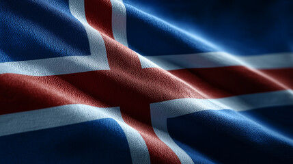 icelandic flag iceland waving in the wind