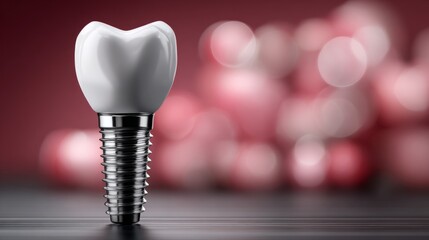 Focus on a detailed dental implant, representing innovation in restorative dentistry and oral care advancements