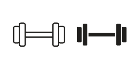 Dumbbell icons set. Simple set of vector illustrations
