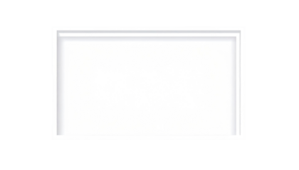 White rectangle frame; clean, simple design with a black background creating a minimalist aesthetic